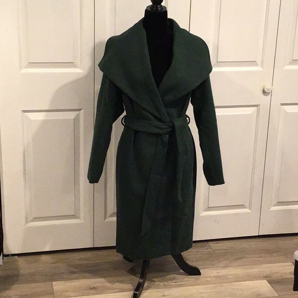 Nwot forest green dress coat size large